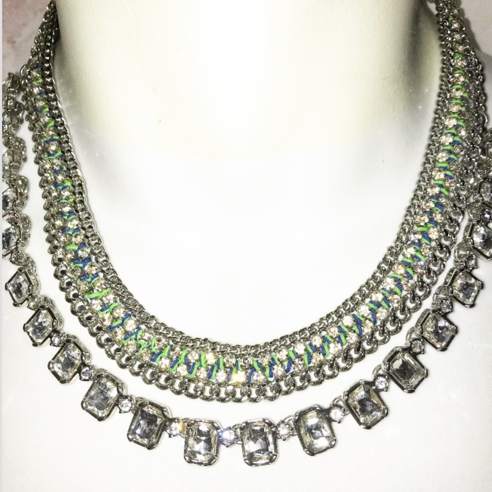 Ann Taylor Rhinestone holiday necklace